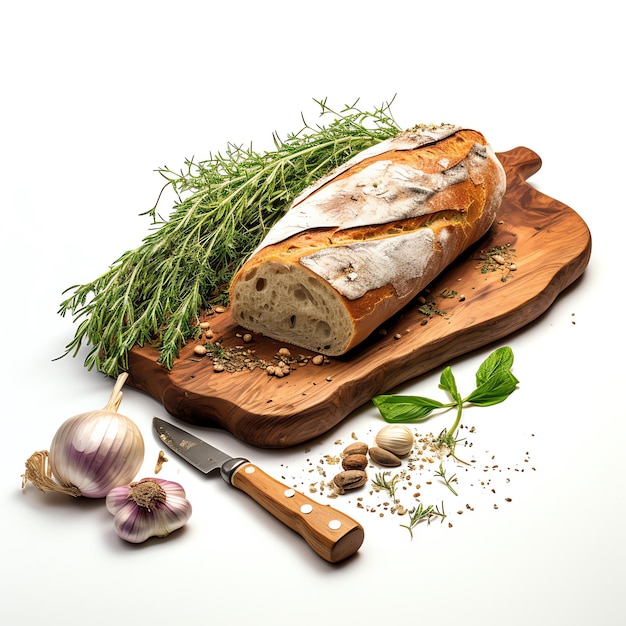 Deska z pieczywem i ziołami